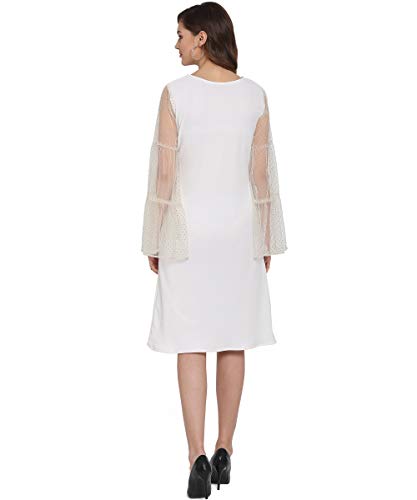 Image of OOMPH! Women's Western & Fusion wear Net A-Line Knee-Long Dress
