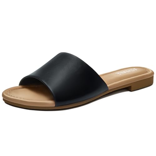 ATHMILE Sandals for Women 2025 One Band Womens Sandals Dressy Open Toe Flats Summer Slides for Casual Party Cute Beach