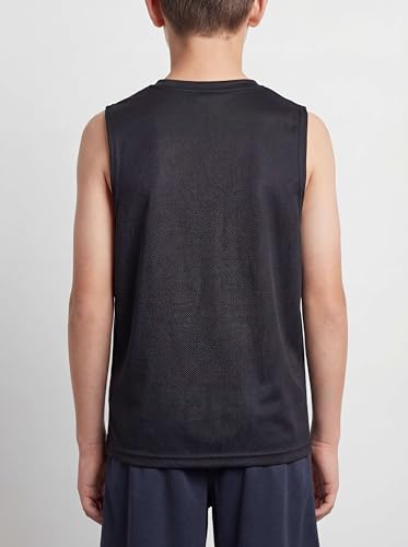 Image of Real Essentials 5 Pack: Boys Mesh Active Tank Tops Athletic Workout Sleeveless Muscle Basketball Sports Dry Fit Teen