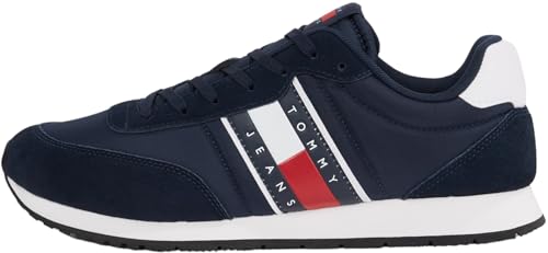 Tommy Jeans Zapatillas para Hombre Runner Sneaker Zapatillas de Deporte, Azul (Dark Night Navy), 44