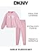 DKNY Girls Fleece Set - 2 Piece Matching Set Sweatshirts and Sweatpants - Girls' Fashion Fleece Outfit (4-16), Size 8-10, Lilac