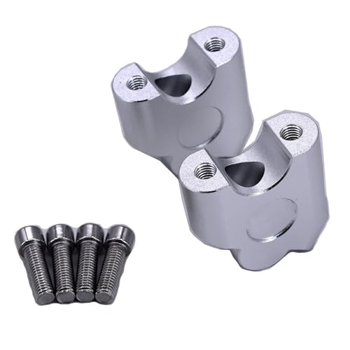 Collier serrage guidon moto 7/8 po en finition usinée Silver B pour réhausse haut de gamme