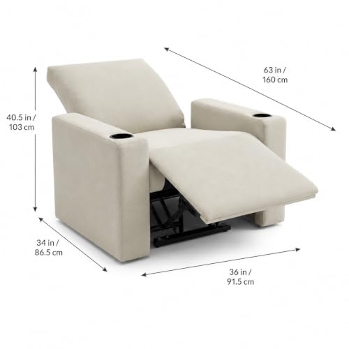 Image of 1 Seater Electric Recliner with Cup Holders, Cream