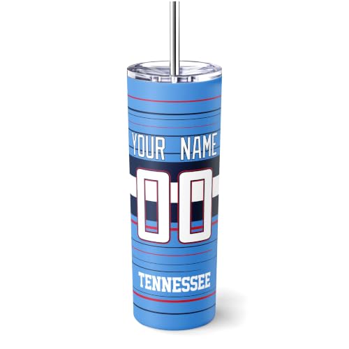 Image of Tennessee Tumbler 20oz Travel Mug Custom Name and Number Gifts