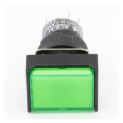 Interrupteur momentané 16mm rectangulaire 12V vert pour réparer un bouton défectueux
