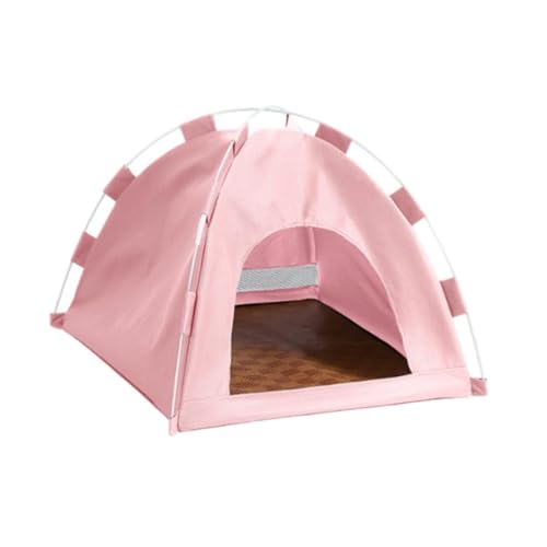 Image of Cat Dog Pet Tent Semi Enclosed Cat House for Indoor Cats Kitten Small Animal Pink | Pet Supplies | Cat Supplies | Beds