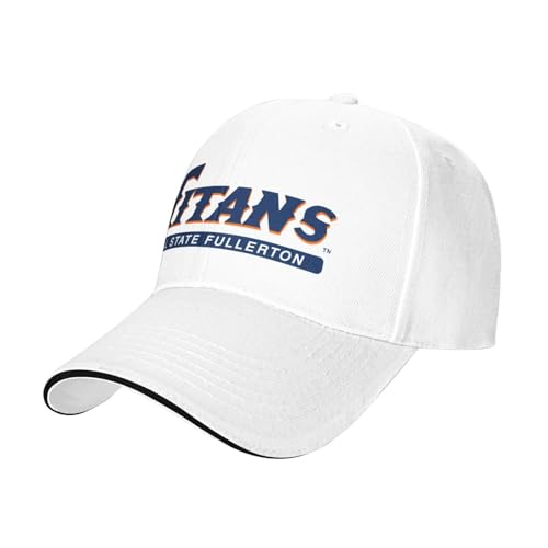 Cal State Fullerton Titans Sandwich Cap Unisex Classic Baseball Capunisex Adjustable Casquette Dad Hat White