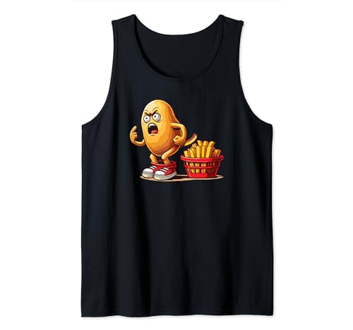 Spud Humor Potato Costume Food Eater Funny French Fries Camiseta sin Mangas