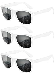 (3 Pack) White Frame/Grey Lens