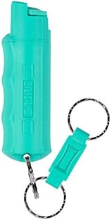 SABRE Pepper Spray, Quick Release Keychain for Easy Carry and Fast Access, Finger Grip for More Accurate and Faster Aim, Maximum Police Strength OC Spray, 25 Bursts, Secure and Easy to Use Safety