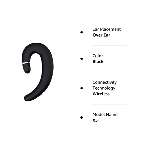 Sunffice Ear Hook Bluetooth Wireless Headphone,Non Ear Plug Headset With Microphone,Single Ear Noise Cancelling Earphones Painless Wearing For Android Smartphones,Iphone14 13 12 11 X 8 (Black) #TOP7