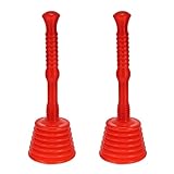 FONDOTIN Stantuffo Ventosa in Gomma 2 Pezzi per Scarichi Risolutore Intasamenti Bagno e Cucina Impugnatura Ergonomica per WC Lavandini Docce e Tubature Domestiche