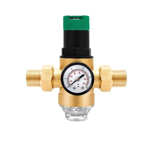 Brass Needle Valve, Brass Pressure Regulator 3/4 Inch, DN20 Reducing Valve With Gauge & Filter, Adjustable For Home & Industrial Use,Adjustable flow control