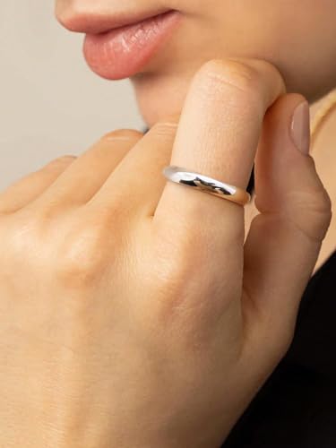 1Pc 3MM Aperture Element Sterling Silver Simple Ring Fine Jewelry Gift For Women Birthday Gifts Dating Daily Wear3