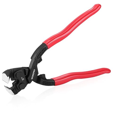 WORKPRO Szczypce tnące z wysoką dźwignią, wytrzymałe, wielofunkcyjne szczypce, ergonomiczne obcęgi stolarskie, 20 cm, narzędzie do ciągnięcia i cięcia paznokci
