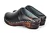 Troentorp Clogs, Da Vinci Bastad Slip On Closed Toe Leather Womens Original Swedish Wooden Clogs Black Brown US 10 (EU 40)