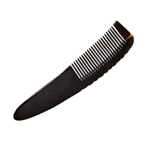 minkissy Pettine in Corno Di Bufalo Naturale Antistatico Denti Fini Per Capelli e Barba Massaggiatore Per Capelluto Pettine Per Acconciature e Cura Dei Capelli