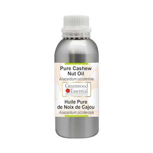 Image of Greenwood Essential Cashew Nut Oil (Anacardium occidentale) | Infused | Pure | Non-Sticky | Lightweight | Moisturizing | For Skin & Hair | Multi-Purpose Use | Men & Women | 300ml