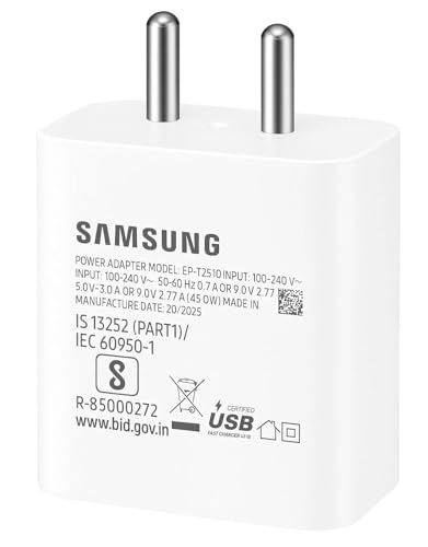 Image of Samsung Original 25W GaN Type-C Travel Adaptor Compatible with Samsung Galaxy S25,S24,S22, Plus /Ultra /FE /Edge /fold /Flip /A /M /F /Z, White