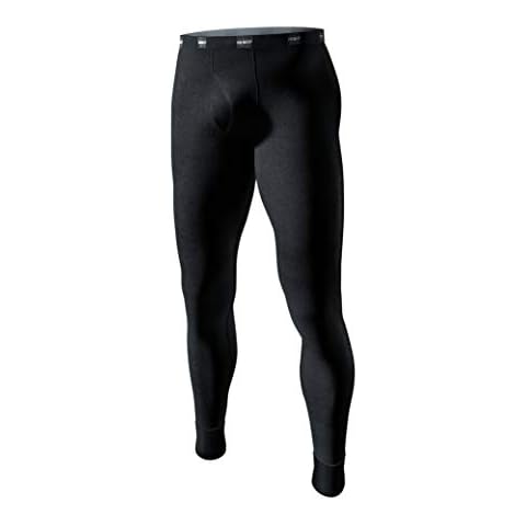 Degrees of Comfort Thermal Underwear for Men | 100% Cotton Long Thermal Pants - Black - Medium Cover