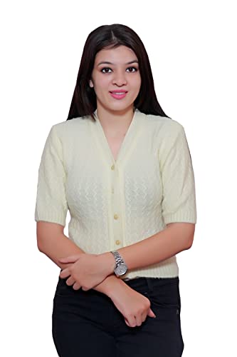 Image of Women's Hosiery Woolen Solid Half Sleeve Sweater Blouse