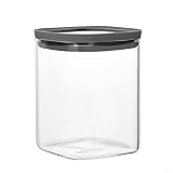 BildeeMait Contenitore in vetro da cucina con coperchio a prova di perdite, contenitore trasparente per spezie, cereali e caffè (8 x 10 bianco)