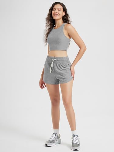 Image of ODODOS Racerback Tank Bra for Women High Neck Non Padded Medium Support Sports Bra Workout Yoga Crop Tops