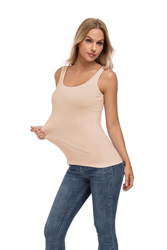 COLORFULLEAF Women's Long Tank Tops Bamboo Rayon Sleeveless Layering Camisole Summer Tank Tops for Women Undershirts 3 Pack3