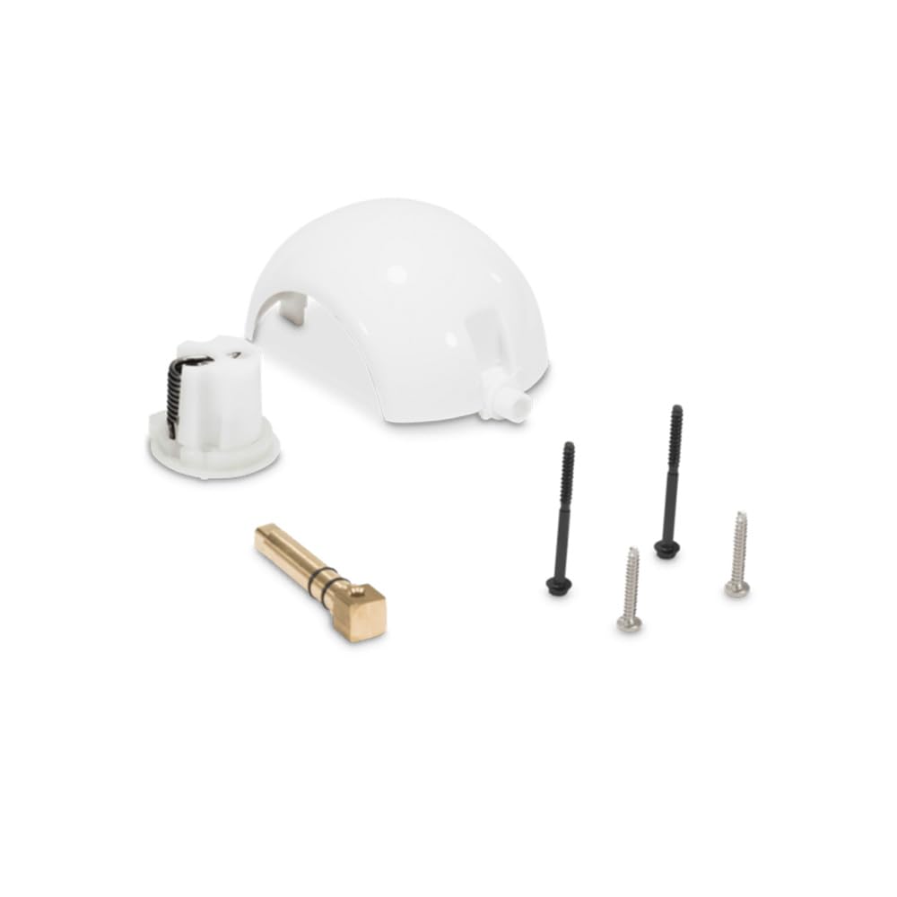 Dometic385318162 RV Toilet Flush Ball & Shaft Kit | Brass with White Caps | Fits Sealand and Dometic Toilets | Includes Ball Rotor Shaft, Half Ball, 2 Screws, and Cartridge