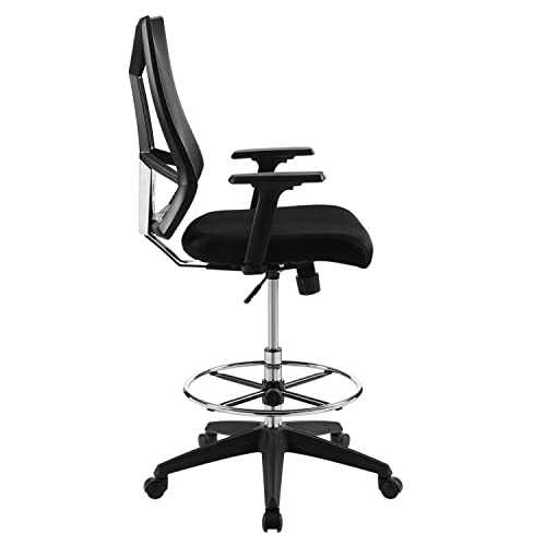 Modway Extol Mesh Drafting Chair In Black - Tall Office Chair For Adjustable Standing Desks #TOP1