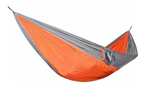Tragbare Outdoor-Hängematte für Camping, Einzelperson, 220 x 100 cm, leichtes Fallschirmgewebe, ideal für Garten, Terrasse, Reisen, Wandern, Entspannung, Orange