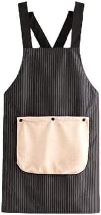 Apron With Pockets Women Men Cross Back Design With Towel, Apron With Towel Attached,Pinstripe Cross-Back Kitchen 𝐀𝐩𝐫𝐨𝐧