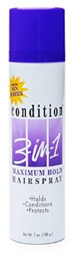 Condition 3-N-1 Aerosol Spray 7 Ounce Maximum Hold With Sunscreen (207ml) (6 Pack)
