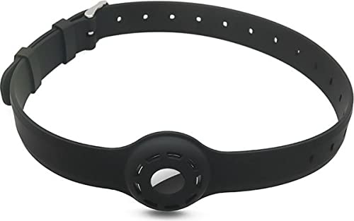 Cicon Coque de protection en silicone compatible avec Apple AirTag - Collier pour chien et chat - Pour AirTag (noir) Cover