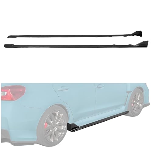 HECASA Side Skirts Pair Compatible with 2015-2021 Subaru WRX Sedan/STI Sedan 4-Door ABS Plastic Body Kit Carbon Fiber Color Left Right