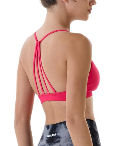 Image of AUROLA Mercury Workout Sports Bras Women Athletic Removable Padded Backless Strapy Minimal Crop Top
