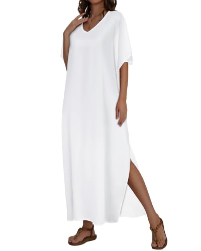 Image of Kaftan Dresses for Women V Neck Caftan Batwing Sleeve Swimsuit Cover Up