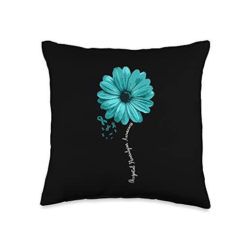 Occipital Neuralgia Awareness Ribbon Throw Pillow