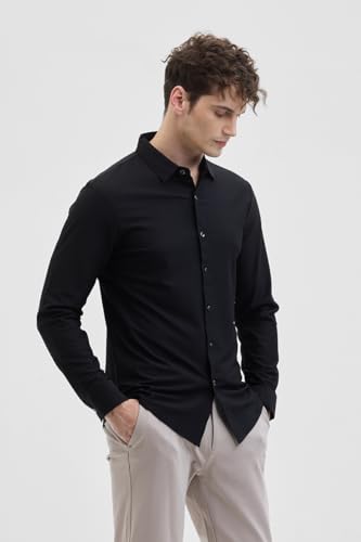 Image of SNITCH PSF Mens Shirts | Slim Fit Design | Poly Blend Fabric, Classic Spread Collar & Full Sleeves, Versatile for Casual & Formal Wear