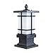 Produktbild Moderne regensichere schwarze Außensäulenlampe Rostfreie Gartenguss-Patio-Säulenleuchte aus Aluminiumdruckguss Quadratische Glaslaterne IP44 Wasserdichte Tischlampen für den Außenbereich Außenbereic