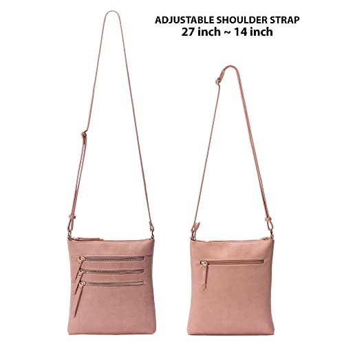 Image of Solene Crossbody Bag Functional Multi Pocket Messenger Purse Top Zip Closure Shoulder Handbag With Adjustable Strap