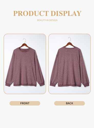 Image of Eytino Women Plus Size Sweatshirt Oversized Crew Neck Long Sleeve Tops