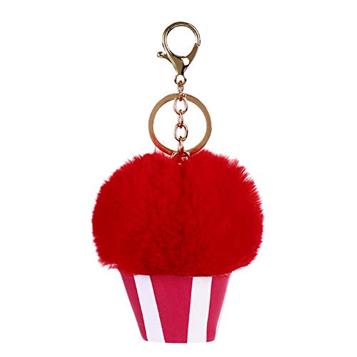 Preisvergleich Produktbild XHNNI Delicate Schlüsselanhänger Persönlichkeit Plüsch Weiche Eiscreme Legierung Schlüsselanhänger für Damen Herren hängende Autoschlüssel Zuhause Schlüssel Rose Rot, rot (Rot) - NEJZBNOBZU