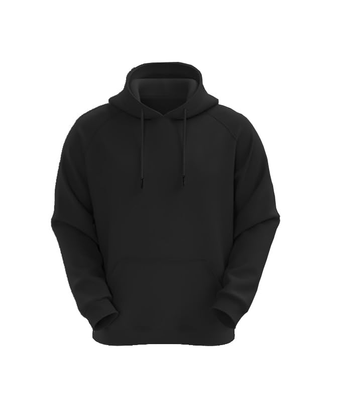 Solid Color Ultra Soft Cotton Fleece Full Sleeves Relaxed Fit Comfortable Winter Office, Outdoor Wear with Kangaroo Pocket Casual Hoodie for Men-image-28