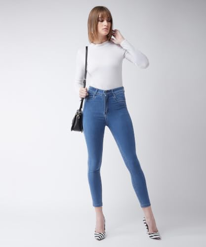 Image of Miss Chase Women's Skinny High Rise Regular /Cropped Length Stretchable Denim Jeans