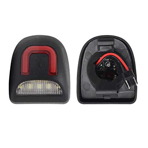 Shinefit Led License Plate Light Replacement For Silverado Sierra 1500 2500 3500 Suburban Tahoe Avalanche Yukon Xl Escalade, Red U-Shaped White Tag Lamp Assembly, Pack Of 2 #TOP2