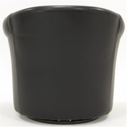 Sillón giratorio tapizado cuero sintético Negro miniatura 4