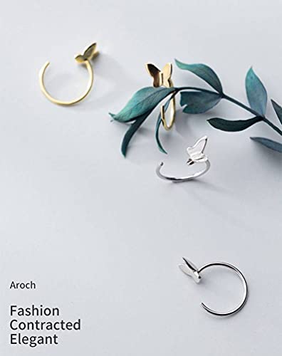 Boucles d'oreilles S925 en argent véritable avec crochets courts papillon - 7