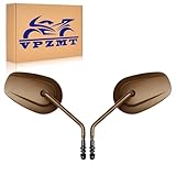 VPZMT 8mm Teardrop Rearview Mirrors for Harley Davidson Road King CVO Road Glide Street Glide Tri Glide Street XG500 Dyna Sportster XL883 1200 Softail Street Bob Low Riderst (Bronze)