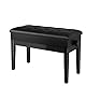 Clevich Klavierhocker Höhenverstellbar 48-58CM, Pianobank mit Stauraum, 73x35x48-58CM,Klavierbank mit PU Lederkissen, Klavierstuhl Heavy Duty, Tastatur Piano Bench bis 200KG Belastbar, Schwarz